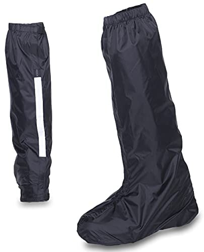 HOCK Unisex Fahrrad Regengamaschen mit Reflektoren - Knielange Gamaschen Überschuhe 100% Wasserdicht - Fahrrad Regenschutz für Herren & Damen - S -