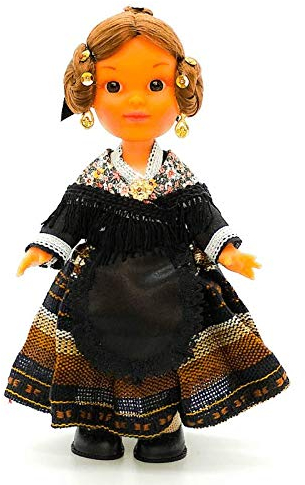 Folk Artesanía Regionale Puppe Kollektion 25 cm mit typischem Kleid Manchega Castilla Spanien.