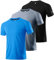 3er Pack Herren Sportshirt Atmungsaktiv Schnelltrocknendes Laufshirt Leichte Trainingsshirt Funktionsshirt Wandershirt Fitnessshirt Sommer Kurzarm T-Shirt für Männer Black/Gray/Blue-3P02-M