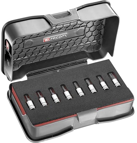 FACOM - Coffret de 8 Embouts Ogv Grip 6 Pans 1/4 Usinage de Grande Précision - RTM.J8MGRPPB