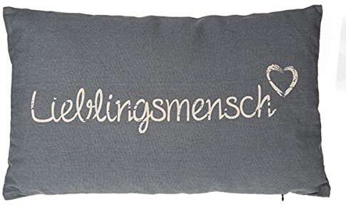 Verschiedene Kissen zur Auswahl/Wohnen/Wohndesign/Zuhause, Anzahl:2er Set, Kissen Auswahl:Lieblingsmensch grau