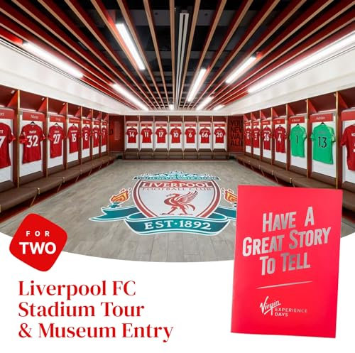 Liverpool FC Stadium Tour & Museum Entry for Two Adults – Explore Anfield, Dressing Rooms, Players’ Tunnel, Press Room & The Liverpool FC Story Experience - Liverpool Football Gifts for Men