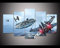 72Tdfc Bild Bilder Auf Leinwand 5 Teilig Erde Weltall Poster, Leinwandbild, Wandbilder Star Wars X-Wing Millennium Falcon