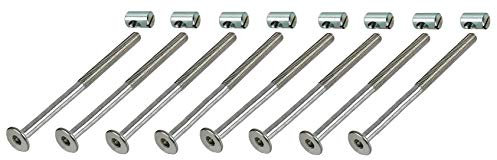 8 x HMH-Shop Bettschraube M6 x 100 mm + Quermutter M6 Bettbeschlag Innensechskant