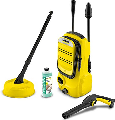 Kärcher K 2 Compact Home Pressure Washer, Silver and Black, Modern Compact, Electric, 110 Bar, 360 L/h, 4m Hose, Home Kit Inclusive