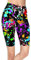 sissycos Damen 80er Muster Leggings Kurz, Mädchen Tie Dye Artistic Splash Cropped Soft Kurze Hosen(S-L,schwarzer Spritzer)
