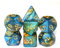 SmartDealsPro - Set di dadi poliedrici glitterati con tasche per DND RPG MTG Dungeon and Dragons Table Roll Games D4 D8 D10 D12 D20 (blu-oro)