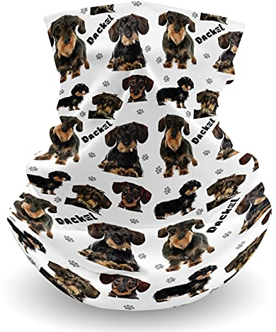 Merchandise for Fans Multifunktionstuch | Schlauchschal | Bandana | Halstuch Fotodruck Damen, Herren, Kinder | Motiv: Dackel/Teckel/Dachshund 02