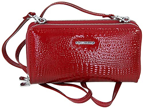 Jennifer Jones - Echt Leder Handtasche mit Handyfach - 2in1 Handytasche & Geldbörse mit RFID-Schutz