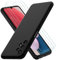 Oureidoo Hülle kompatibel mit Samsung Galaxy A13 4G, mit 3 Stück Panzerglas Schutzfolie, Handyhülle für Samsung Galaxy A13 4G Silikon gummiert, Handy Case in Schwarz