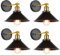 iDEGU Wandleuchte Industrielle Vintage Wandlampe Deckenleuchte Edison-Stil Metall Retro Lampe mit 180° Drehung E27 Fassung, 22 cm Lampenschirm (4x Schwarz)