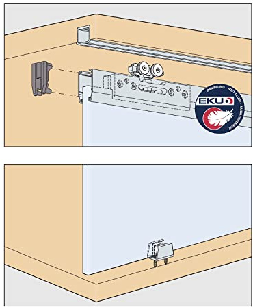 HAWA Clipo 36 G IS Schiebetürbeschlag für 1 Glasschiebetür (Innenfront) bis 36kg