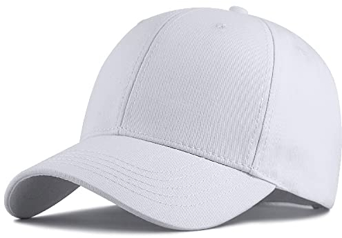 ISWMM Großer Kopfhut Sport XXL Übergröße Baseball Cap Big Head Hat Plus 60-65 cm, weiß