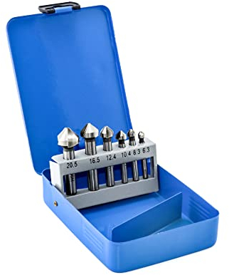 QWORK® 6 pezzi svasatore 90°, Ø 6.3-20.5 mm, HSS 4241, per plastica, legno e metallo