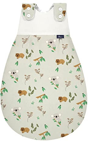 Dein Kinderland Alvi Außensack Baby Mäxchen organic cotton im SET mit Babylöffel | Babyschlafsack | Ganzjahresschlafsack | Bio-Baumwolle | Organic Cotton | anschmiegsam (koalas world, 50-56)