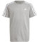 adidas Unisex Kinder Essentials 3-Stripes Cotton Tee, medium Grey Heather/White, 7-8 Years