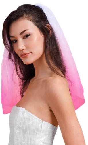 xo, Fetti Junggesellinnenabschied Dekorationen Rosa Ombre Brautschleier | Stirnband Dekorationen, Braut to be Geschenk, Hochzeit, Brautdusche, Pink, Einheitsgröße
