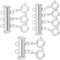 UNICRAFTALE 3Pcs 3 Styles 304 Stainless Steel Slide Lock Clasps with Loops Small Multi Strands Necklace Layering Clasps Necklace Separator Layering Connectors for DIY Necklace Jewelry Hole 1.5mm
