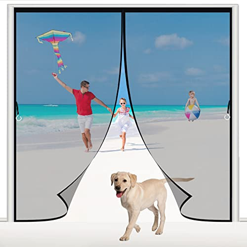 Zanzariera Magnetica Porta 200x240cm Finestra in Fibra di Vetro Chiusura Automatica Tenda Porta Magnetica Punch Gratuito per Casa Ufficio Facile Da Installare Nero