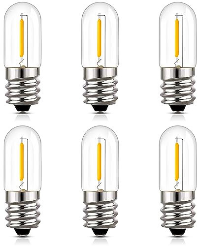 Hcnew E14 LED 1W Glühbirne T16 Kleine Glühbirne E14 Warmweiss 2200K Mini Vintage Kandelaber Birne 1w Ersetzt 10 watt Glühlampen,für Nachtlicht Tischlampen Salzlampen 220V-240V,6er-Pack