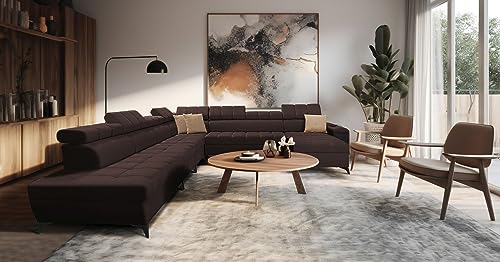 All4All Ecksofa Gonti XIII mit Schlaffunktion Bettkasten Wohnlandschaft Eckcouch USB Port Sofa Couch (Links, Avra 6)
