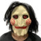 Carnavalife Adult Saw Latex Mask with Wig, Saw Halloween Mask, Gloves and Red Bow, Accessories Dsifraz Saw Film (Mask Model)