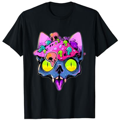 Zombie Cat EDM Festival DJ Psychedelic Trippy Rave T-Shirt
