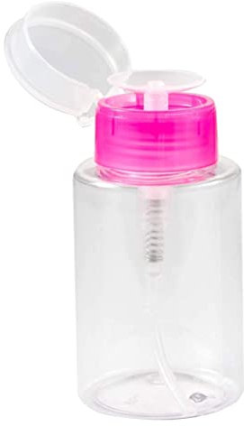 Nail Varnish Remover Pump Bottle Dispenser The Gel Bottle Nail Polish Remover Dispenser Empty Clear Push Down Bottle Plastic Pump Liquid Container Rosy 180ml