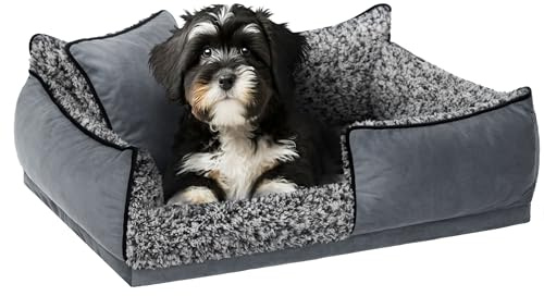 PillowPrim Hundebett, Haustiermatratze, Katzenbett, Hundekissen, Hundekorb, Hundesofa, Liegeplatz für Hund, Orthopädische, Möbel, 70x50 cm, Anthrazite