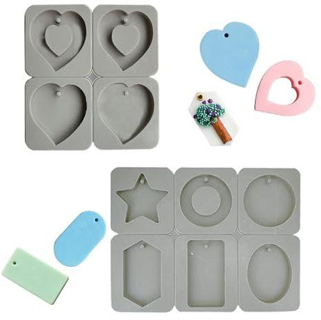 Niaciswe Diy Seife Formen mit Loch Zum Aufhängen 2 Stück Wachsformen Silikon Seife Schimmel Aromatherapie Wachs Seifenformen Silikon Handmade Soap Mold Silicon Seife Form Förmchen Silikon-Wachsform
