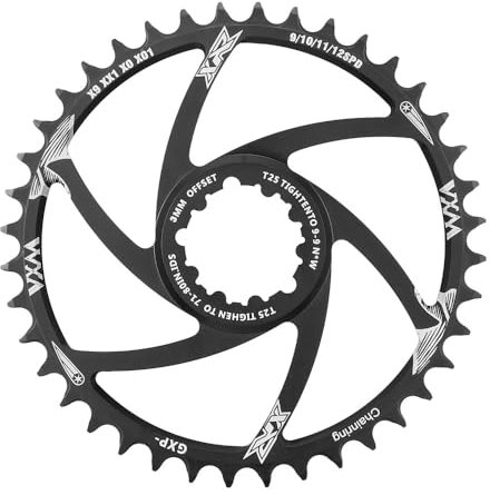 ZOCKZ Fahrrad-Kettenblatt 30T 32T 34T 36T 38T 40T MTB Kettenblatt Offset 1/3/6 mm schmales breites Kettenblatt MTB GXP Ritzel für GXP XX1 X9 XO X01 NX XX GX Direct Mount Kurbelgarnitur (40T, Offset 1