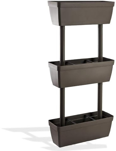 Crisalide®- Balconetta Da Esterno, Resina Termoplastica Componibile, Kit Fioriera Verticale, Con Sistema Di Irrigazione Continua. Dimensione Ingombro 50 * 17 * 100, Colore Grigio