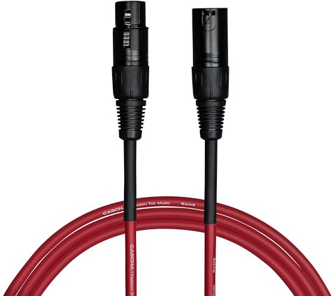 CASCHA Câble de microphone standard (XLR), rouge, 6 m