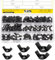Mardatt 125 Stück SAE Flügelmuttern Sortiment Set, 6 Größen Carbon Stahl Butterfly Flügelmuttern Schwarz Flügelmuttern Befestigungselemente 3/8”-16, 5/16”-18, 1/4”-20, #10-24, #8-32, #6-32