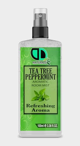 Tea Tree & Peppermint Aromatic Room Spray | Air Freshener for Home, Car & Office, Long-lasting Fragrance, Smoke free, Non-Toxic, Pillow Mist Spray 100ml