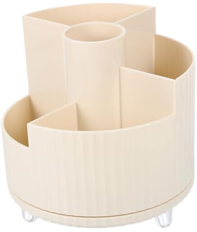Baluue Organisateur De Pinceaux Rotatif Support De Rangement Pour Maquillage Et Fournitures De Bureau Design Multi-compartiments Accessoire Décoratif Pour Bureau Et Salle De Bain