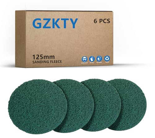 GZKTY 6Stk Schleifvliese 125 mm Klett, P80-100 Körnung, Schleifvliese für Exzenterschleifer, Schleifmaschine, Poliermaschine
