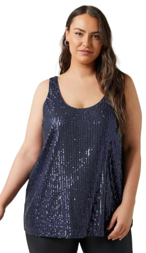 EVANS Curve Sequin Embellished Vest Top - Women's - Plus Size Curve