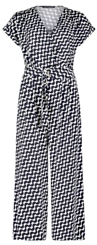 Betty Barclay Damen Jumpsuit mit Eingrifftaschen 36, Dunkelblau/Weiß