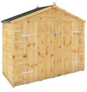 WALTONS | 3 x 7 Shiplap Bike Store | Apex Roof | Shiplap Tongue and Groove | Wooden Garden Bicycle Storage Shed | 10 Year Anti Rot Guarantee | 3 x 7 3ft 7ft