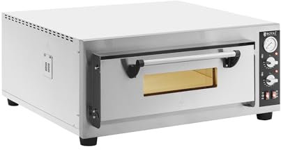 Royal Catering Forno elettrico per pizza 4 x 30 cm 1 camera 4.200 W Pietra chamotte Forno elettrico per pizza Forno pizza professionale
