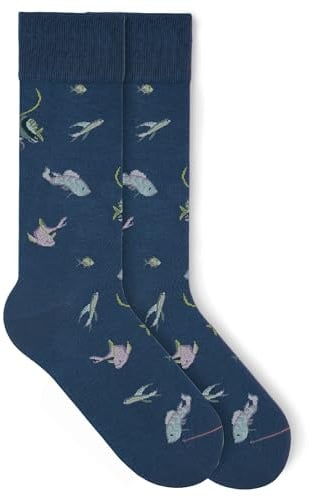 von Jungfeld - 1er Set Motiv Socken mit Fish - Aegean Blue Icon - Bunte Socken in Gr. 39-42