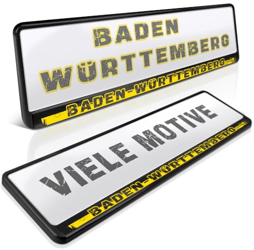 schildEVO 2 Kennzeichenhalter | Baden WÜRTTEMBERG 10 | BaWü | Ländle | Schwaben | Nummernschildhalter | Kennzeichenrahmen | Auto PKW Kfz | DHL-Versand