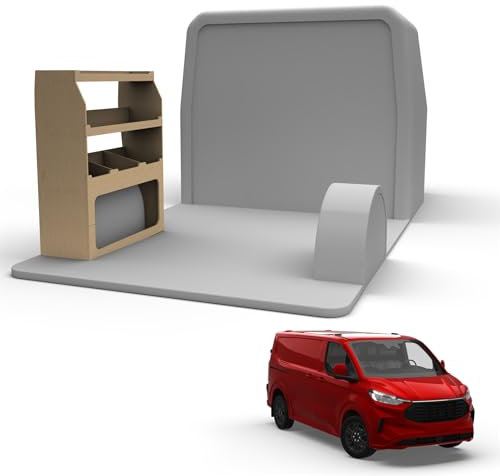 Van Racking fits Ford Transit Custom (Short (L1) Wheelbase) Plywood Easy Self Assemble Tool Storage Shelving - Fitting Fixtures Included - (Passenger Side)