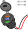 4 Puertos-Toma USB de 12V Cargador de Coche: Doble PD y Doble QC3.0 Múltiples Puertos 12V USB Enchufe, Impermeable con Pantalla LED Voltaje para 12V/24V Coches,Barcos,Autocaravanas, Camiones y Motos