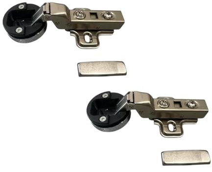 Set 2 Cerniere Ammortizzate per Ante in Vetro – Foro Diaametro 35 mm con Basetta – Diverse misure (Mezzo Collo 8)