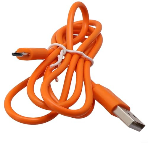 Bulevisiter USB Charging Cable for Ring Video Doorbell, 3.3ft Copper Core Power Lead with Resistant Conductors and Rubber Safety Divider, Orange