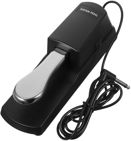 Klavier Sustain Pedal für Keyboard und Elektronische Tasteninstrumente | Klassischer Stil, Legierung, Rutschfeste Unterseite, Rostbeständig, Akustische Sustain Funktion