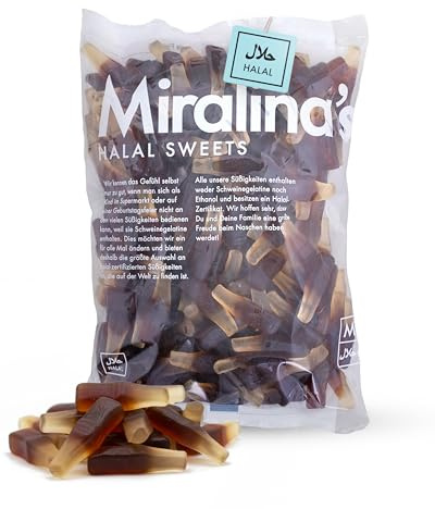 Miralina - Halal Süßigkeiten – Cola Flaschen (500g) - mit Halal Zertifikat - Fruchtgummi - glutenfrei - ohne Schweinegelatine - Großpackung - Gummibärchen
