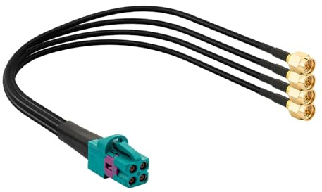 YILIANDUO 4 in 1 Mini Fakra Z zu 4X Fakra/SMA Kabel für GPS/Kamera | Universelles Fahrzeug-Videokabel für GPS-Antenne Rückfahrkamera ASAS Reparatur Auto Satellitenradio (Mini Fakra zu SMA Kabel)